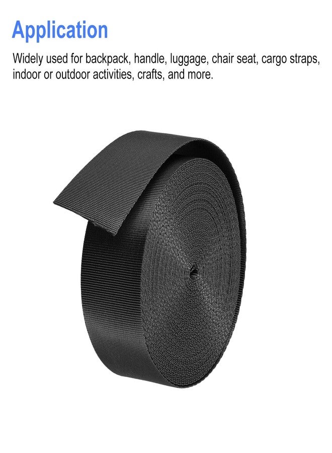 BASRI Nylon Webbing Strap, 10 Metres, 1 inch/1.5 inch/2 inch Width, 0.7 mm Thickness (Black, 2 inch) - Image 3